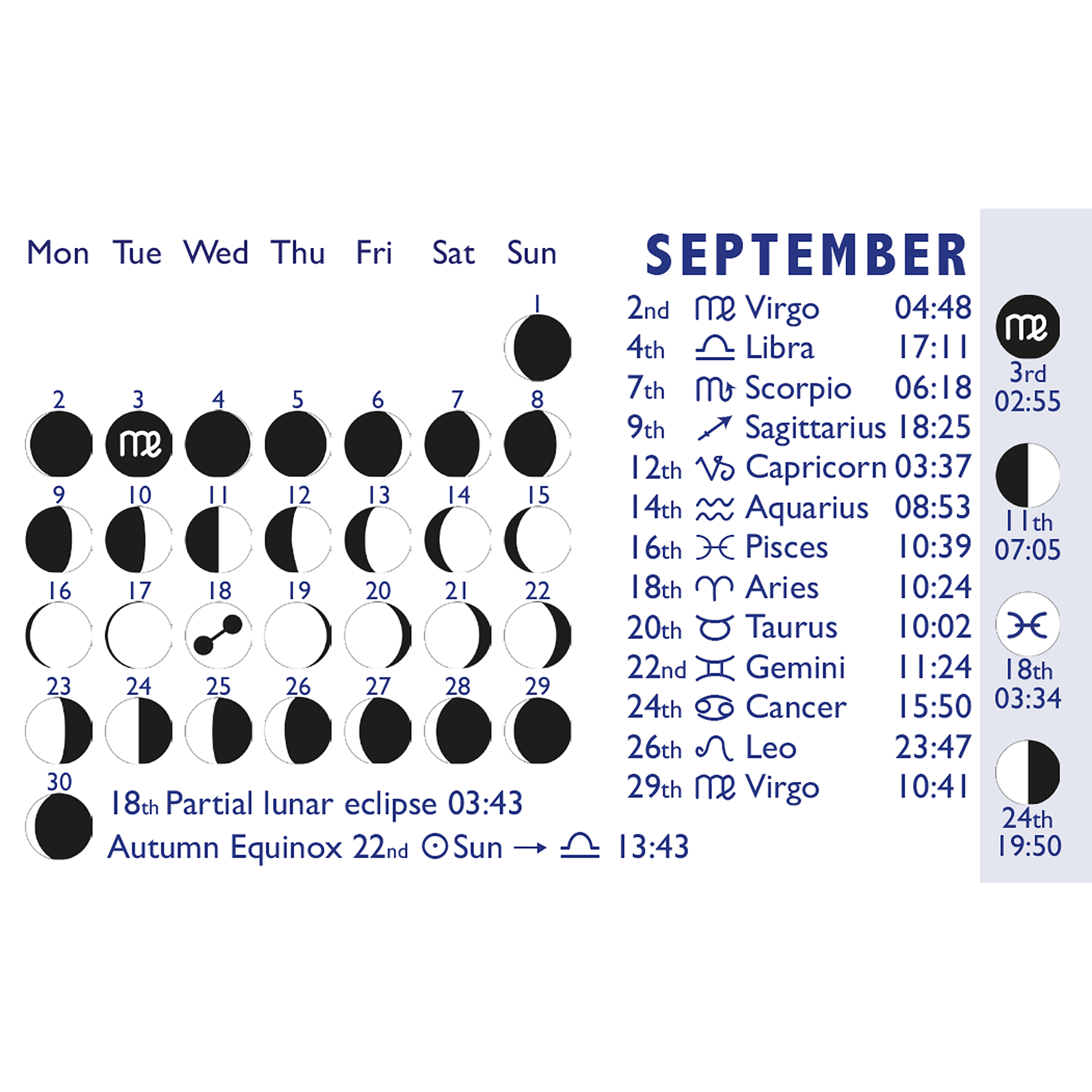 Mini MOON CALENDAR 2025
