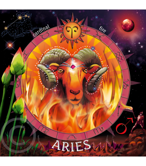 Aries zodiac card