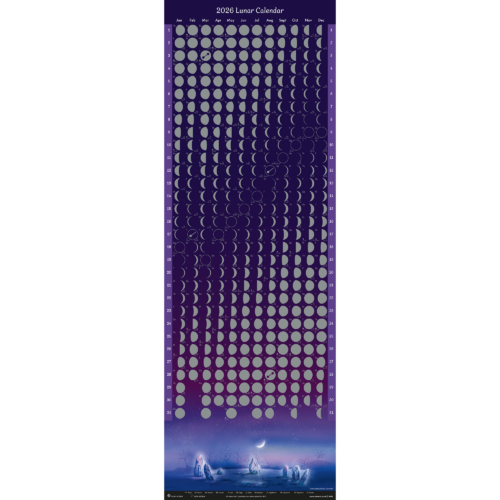 Silver Moon Phase Calendar poster 2026