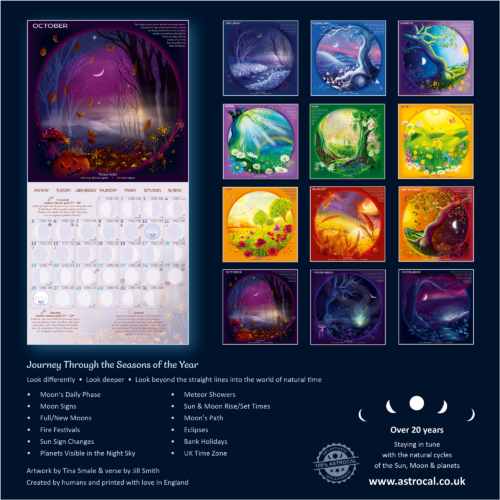 Seasons & Cycles Moon Calendar 2026 back cover
