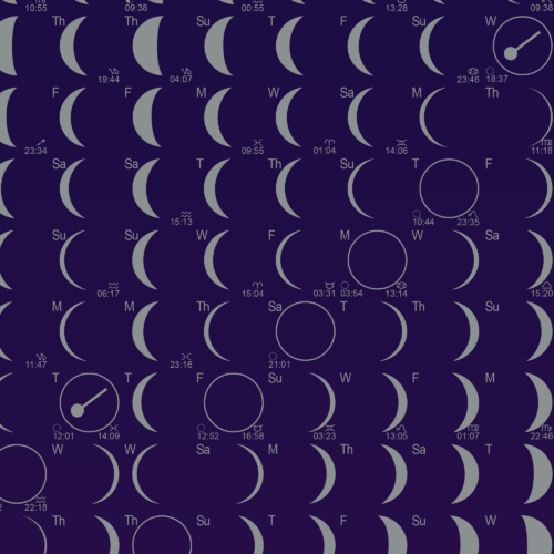 Silver Moon Phase Calendar poster 2026