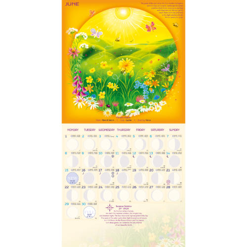 Seasons & Cycles Moon Calendar 2026 summer june spread